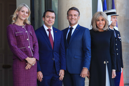 EMMANUEL MACRON RECIBE LA VISITA DEL PRESIDENTE DE ECUADOR DANIEL NOBOA