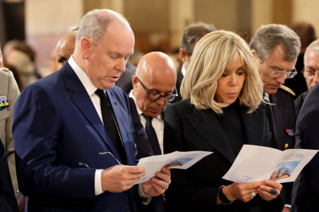 ALBERTO II Y BRIGITTE MACRON ASISTEN A LA CEREMONIA FÚNEBRE DEL EX ALCALDE DE MARSELLA JEAN-CLAUDE GAUDIN 