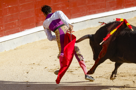 NUEVO SUSTO PARA CAYETANO EN SU SEGUNDO TORO, QUE TOREA SIN CHAQUETILLA TRAS LA COGIDA