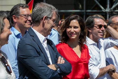 ISABEL DIAZ AYUSO Y ALBERTO NUÑEZ FEIJOO SE CONCENTRAN EN MADRID ANTES DE LAS ELECCIONES EUROPEAS