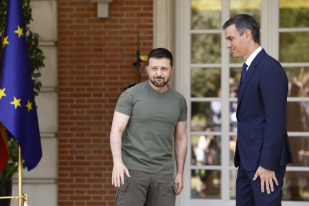 PEDRO SANCHEZ RECIBE AL PRESIDENTE DE UCRANIA, ZELENSKI EN EL PALACIO DE LA MONCLOA