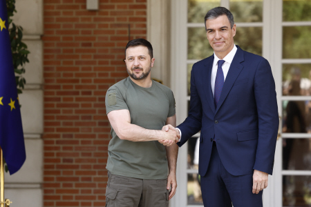 PEDRO SANCHEZ RECIBE AL PRESIDENTE DE UCRANIA, ZELENSKI EN EL PALACIO DE LA MONCLOA